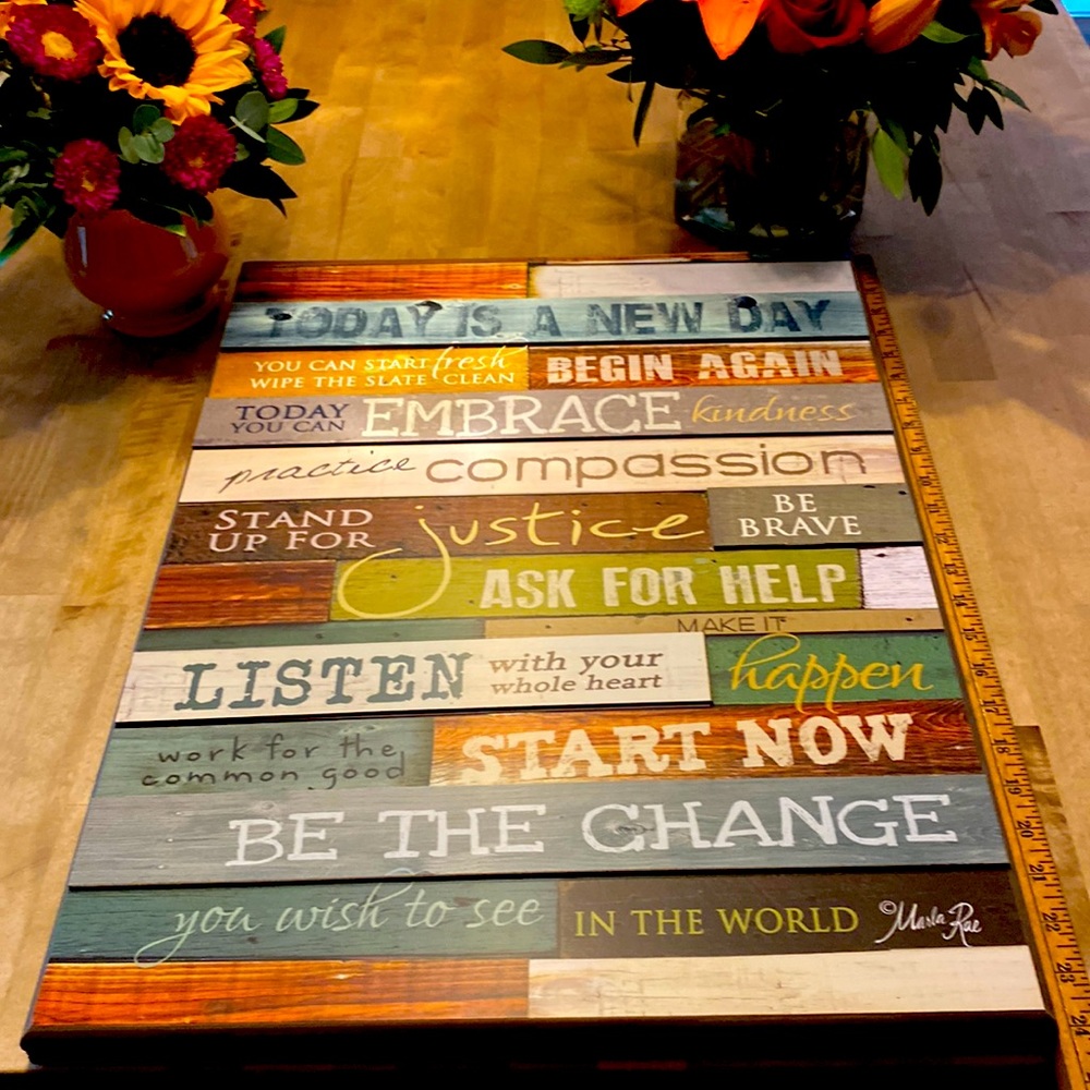 Inspirational wall art! Solid wood frame, great message!